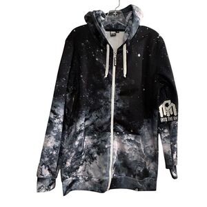 Into the AM Men's Multicolor Space Star Print Pullover Hoodie M